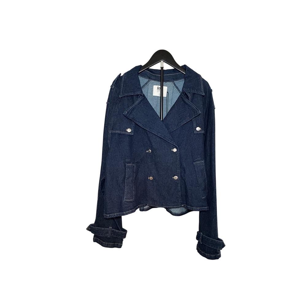 Rebecca Minkoff Blair Wash Denim Jacket XXL – Double Breasted Snap Front - NWT